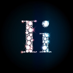 Poster - Sparkling diamond gemstone letter I