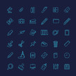 Outline web icon set - office stationery
