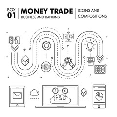 Poster - Modern banking business and trade industry