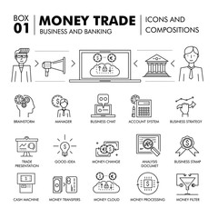 Poster - Modern banking business and trade industry