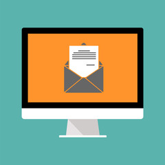 Poster - a computer. mail concept