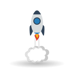 Wall Mural - rocket icon over white background, vector illustration