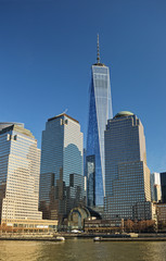 Wall Mural - View of the World Financial Center, New York City, from the Hudson River.