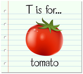 Poster - Flashcard letter T is for tomato