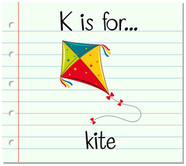 Poster - Flashcard letter K is for kite