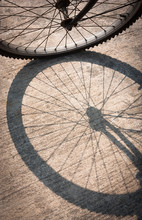 Bicycle Wheel And Shadow
