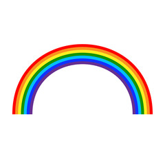 Wall Mural - rainbow icon. shape arch cartoon, isolated on white background. colorful light and bright design ele