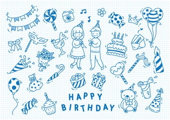 Wall Mural - Birthday party doodle