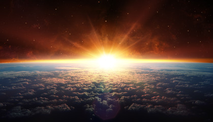 Wall Mural - sunset in orbit
