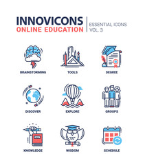 Online Education Icons Set