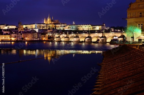 Plakat Most Karola i zamek w Pradze