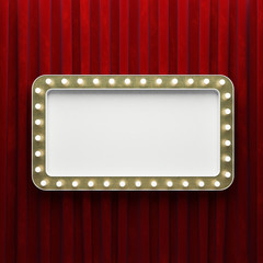 Wall Mural - Shining retro rectangle banner. 3D illustration