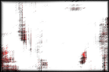 Poster - Minimalist embossed abstract art in red with deep shadows on whi