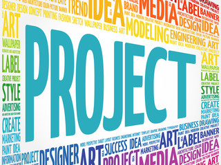 Poster - PROJECT word cloud, creative business concept background
