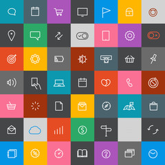 Poster - Modern web and mobile application pictograms collection. Lineart