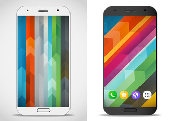 Aufkleber - Modern smartphones with abstract mockup. Vector layout
