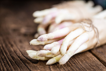 Portion of fresh white Asparagus