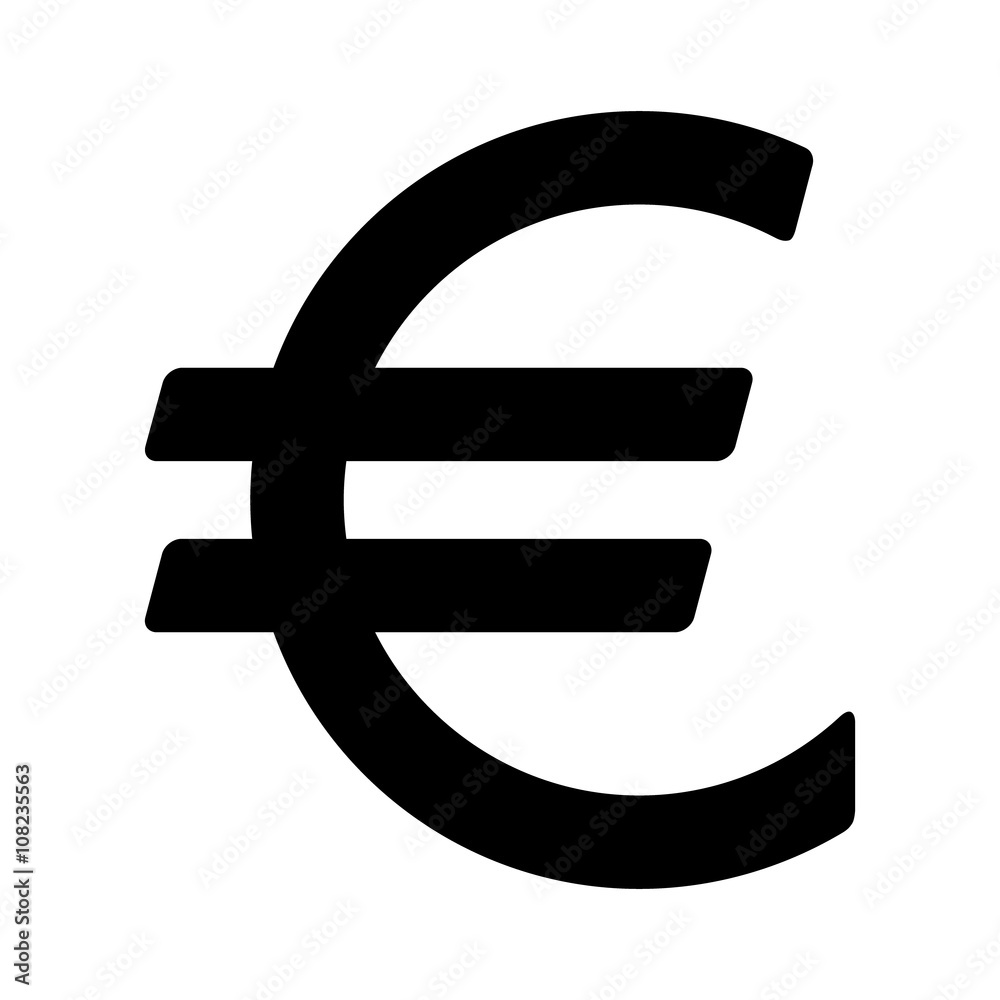 European euro currency or euro symbol flat icon for apps and websites - obrazy, fototapety, plakaty 