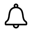 Message notification bell outline flat icon for apps
