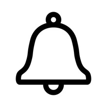 Message Notification Bell Outline Flat Icon For Apps