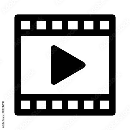 Plagát Video or movie clip play line art icon for apps and websites