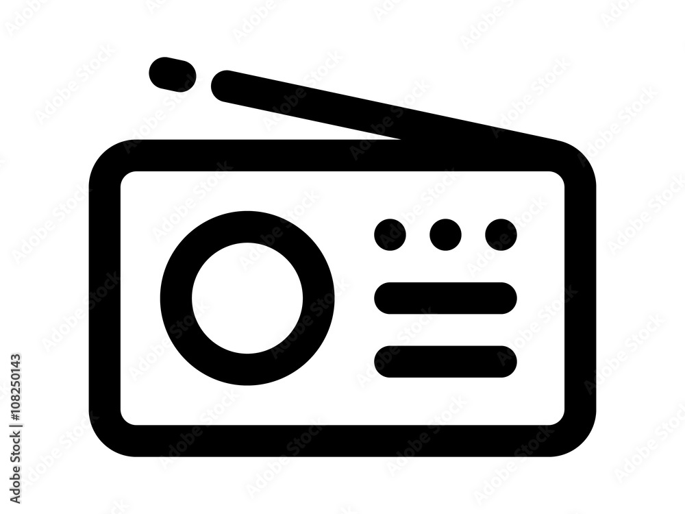 Music radio line art icon for apps and websites Stock Vector | Adobe Stock