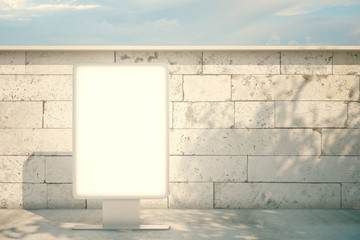 Fototapete - White billboard sky