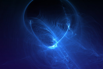 Wall Mural - blue glow energy wave.