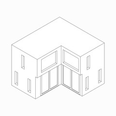 Wall Mural - Maisonette icon, isometric 3d style 