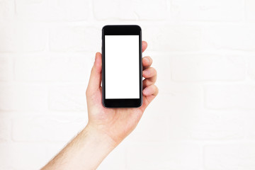 Aufkleber - Hand holding white phone