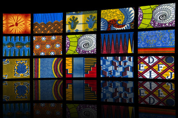 Mosaic of African fabrics 