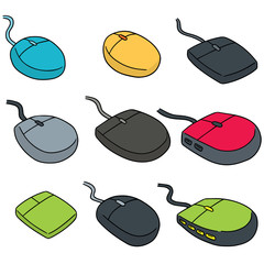 Sticker - vector set of computer mouse