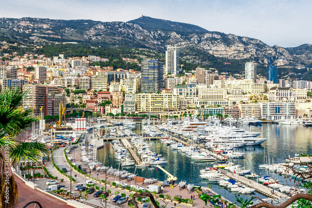 Obraz na płótnie Cityscape of La Condamine, Monaco-Ville, Monaco w salonie