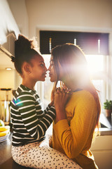 Wall Mural - Mom and child loving each other