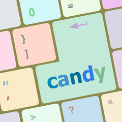Poster - candy key on computer keyboard button vector illustration