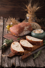 Wall Mural - Ciabatta bread, rye, and rosemary