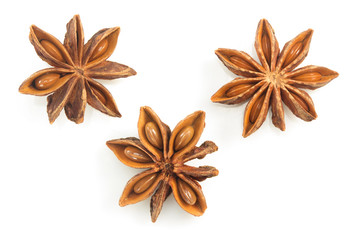 Wall Mural - anise star on white background