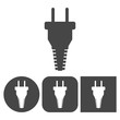 Electric plug icon - vector icons set