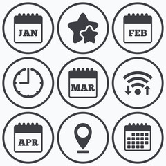 Poster - Calendar. January, February, March and April.