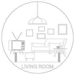 Wall Mural - Living room interior