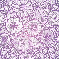 Aufkleber - Seamless floral pattern