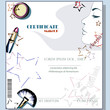 Template beauty or make up certificate on stars background with lipstick, woman's face profile silhouette and brush. Vector illustration with text form.