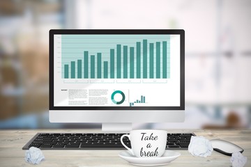 Poster - Composite image of laptop on a table