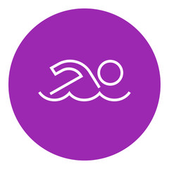 Poster - Swimmer line icon.