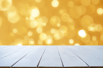 Wall Mural - gold abstract backgrounds with bokeh. and table top can put or montage your products for display.
