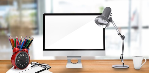 Poster - Composite image of laptop on a table