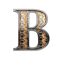 B Silver Letter. 3D Illustration