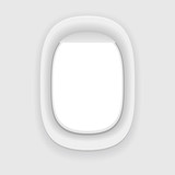 Aircraft window. Plane porthole isolated.
