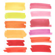 © samuii - Color banners drawn with japan markers. Stylish elements for design. Vector marker stroke