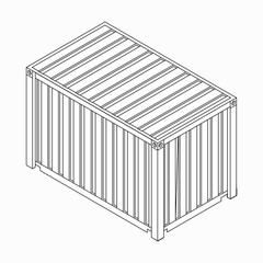 Poster - Cargo container icon, isometric 3d style